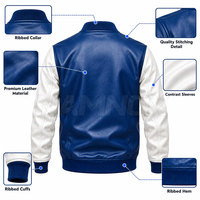 Veste bomber en cuir pour homme, couleur contrastée, durable, fabrication professionnelle, veste bomber en cuir pour l'hiver