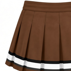 Jupe plissée marron sublimée pour cheerleading, bas de tenue sportive d'équipe, vêtements d'entraînement, performance et compétition - Product Image 3