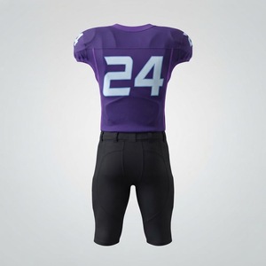 Camiseta de Fútbol Americano Sublimada Personalizada, Morada, Número 24, Transpirable, de Poliéster, Uniforme para Adultos - Product Image 3