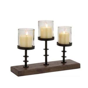 Metal & Glass 3-<b>Candle</b> Hurricane <b>Gold</b> <b>Candle</b> <b>Holder</b> for Home Wedding Christmas Easter Centerpieces-Eco-Friendly Heat Resistant - Product Image 4