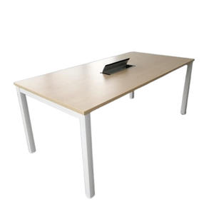 Mesa de Conferencia Rectangular Comercial Moderna con Patas de Metal en U, Tablero de Aglomerado Resistente, Melamina, Muebles de Oficina AY para Hotel - Product Image 4