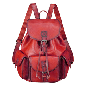 Vintage Genuine Leather <b>Backpack</b> <b>With</b> Shoulder Straps Laptop <b>Compartment</b> Durable Softback Unisex 36-59Litre Capacity - Product Image 3
