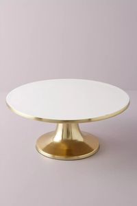 Support à gâteau moderne en aluminium doré, plateau rond sur piédestal pour desserts, centre de table pour mariage, anniversaire, fête - Product Image 2