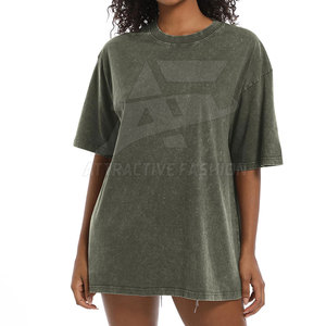Camiseta de Mujer con Lavado Ácido, Corte Holgado, Precio Económico, Algodón Premium, Transpirable, para Uso Diario - Product Image 3