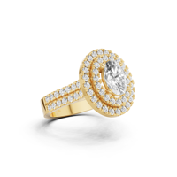 Bague de fiançailles ovale de luxe en diamant de laboratoire double halo VVS VS1, bijoux en or 14K, pierre centrale 1,50 CT, pierres latérales, tendance