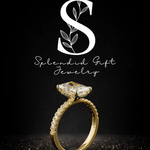 Bague de fiançailles en or jaune 14 carats avec halo caché taille radiant de 2,44 carats, diamant Moissanite, bague de mariée unique, bague de demande en mariage - Product Image 1