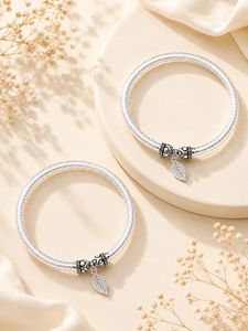 Elegant Silver Leaf Charm Anklet Bracelet for Women and Girls - Product Image 5