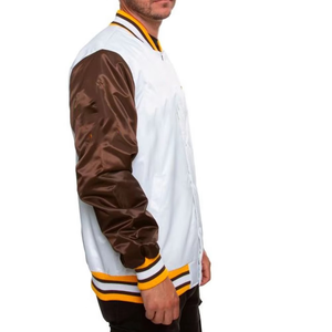 Veste universitaire vintage personnalisée en gros, unisexe, surdimensionnée, avec manches en cuir, imperméable, écologique, pour homme, idéale pour l'hiver - Product Image 4