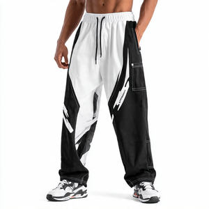 Pantalon de survêtement ample pour homme, en polaire, pour l'hiver, style jogging, avec cordon de serrage à la taille et jambes larges - Product Image 6