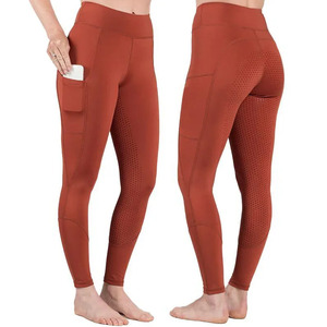 Leggings de yoga taille haute pleine longueur avec poches, respirants, en Spandex et Nylon, sans coutures, couleur unie - Product Image 6