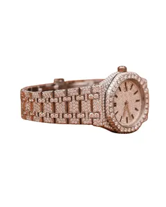 Montre pour homme de luxe Hip Hop Iced Out VVS Moissanite à mouvement mécanique personnalisable avec design entièrement pavé - Product Image 3