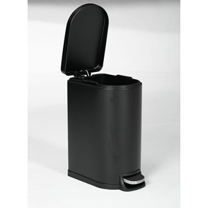 Pattumiera curva in acciaio inossidabile da 10 litri con pedale, secchio interno rimovibile, maniglia con scanalatura per il trasporto, coperchio e bidone per rifiuti di alta qualità - Product Image 4