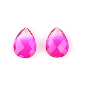Cuentas de Turmalina Bio Premium de Cuarzo Doble en Forma de Pera Briolette de 10x14mm, Piedras Preciosas Naturales Rosas Sueltas, Altamente Pulimentadas para Fabricación de Joyería DIY - Product Image 1
