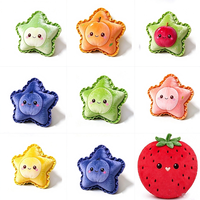 Coussin décoratif en forme d'étoile de fruit en peluche douce et unique pour canapé, coussin en peluche décoratif en forme d'étoile de fruit de dessin animé pour chambre à coucher