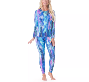 Ensemble 2 pièces thermique pour femme, manches longues, col rond, sans couture, en Spandex/Polyester, toutes saisons, pour l'hiver - Product Image 2