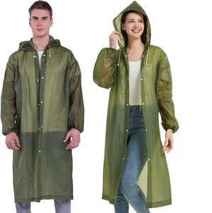 Quality <b>Long</b> Rain Jacket Waterproof Hooded <b>Coat</b> for Men and Women Clear Green Rainwear <b>Lightweight</b> Travel Windbreaker New Top - Product Image 1