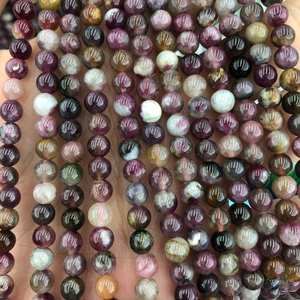 ลูกปัดทัวร์มาลีนสีชมพูแท้ ลูกปัดพลอยทรงกลมธรรมชาติ สำหรับทำเครื่องประดับ งานฝีมือ DIY - Product Image 2