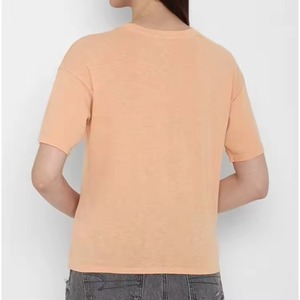 Camisetas Deportivas Personalizadas para Mujer, Cuello en V, Manga Corta, Algodón Transpirable, Lisas, Ajustadas, para Verano - Product Image 3
