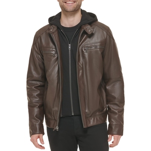 Chaqueta de Cuero de Alta Calidad Directo de Fábrica, Chaqueta de Cuero al por Mayor para Hombre con Cierre y Logotipo Personalizado Impreso - Product Image 4