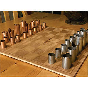 Modern Metal Tube <b>Chess</b> <b>Set</b> <b>Unique</b> Copper Steel Heavy Duty <b>Chess</b> Pieces Personalized Wooden Board Aesthetic Decor Gift <b>Chess</b> <b>Set</b> - Product Image 1