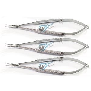 Portaagujas Barraquer curvo sin bloqueo, mandíbulas extra delicadas, instrumento quirúrgico oftalmológico de acero inoxidable - Product Image 4