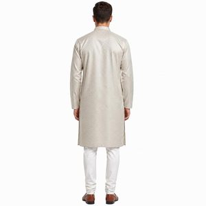 <b>Men's</b> Jacquard Kurta <b>Only</b> Regular Fit Traditional Indian Ethnic Wear for Festive & Wedding - Product Image 2