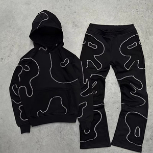ชุดวอร์มผู้หญิงแบบแพทช์เวิร์ค สำหรับออกกำลังกาย วิ่งจ๊อกกิ้ง ผ้าโพลีเอสเตอร์ฟลีซ มีฮู้ด 2 ชิ้น น้ำหนักปานกลาง สำหรับฤดูหนาว ดีไซน์ล่าสุด ขายส่ง - Product Image 5