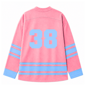 Camiseta de hockey sobre hielo Jack And Jill Of America, rosa y azul, de malla de poliéster, que absorbe la humedad, para rendimiento atlético, camiseta de hockey griega - Product Image 4