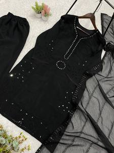 ESTA TEMPORADA DE BODAS, LLEVE NUESTRO HERMOSO ESPEJO DE MANO REAL CON UNA SUPERIOR BORDADA CON LENTEJUELAS, UNA PANTALÓNAS PLAZZO Y UNA DUPATTA - Product Image 6
