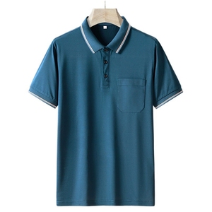 New Men's Polo <b>Shirt</b> - Short Sleeve Turn Down <b>Collar</b> Business Casual <b>T</b>-<b>Shirt</b>, Pocket Design, Breathable & Comfortable - Product Image 3