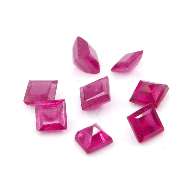 Natural Bangkok Ruby Calibrated Squares 3mm, Natural Loose Faceted Ruby Gemstone For Jewelry Making Ready To Use