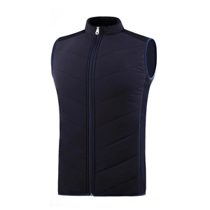 <b>Men's</b> <b>White</b> Water-Repellent Zip-Up <b>Vest</b> Sleeveless Jacket Stand Collar Lightweight Sporty ODM - Product Image 4