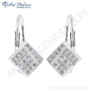 Pendientes de plata de araña de moda con piedras preciosas de circonita cúbica - Product Image 1