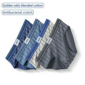 Boxers tricotés rayés pour homme MAN, taille mi-haute, 100 % coton, respirants, lot de 3 - Product Image 5