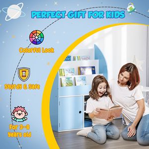 Blu Freestanding per bambini libreria per bambini e giocattolo organizzatore armadietto per libri vestiti e giocattoli - Product Image 6