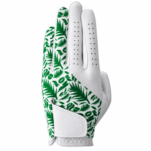 Guante de Golf Blanco y Verde, Transpirable, de Cuero Genuino, con Cierre de Velcro - Product Image 3