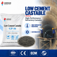 Matériau réfractaire coulable à faible teneur en ciment et à haute teneur en alumine Shengjie, certifié ISO9001/CE, réfractarité 1580-1770°C, pour la réparation de fours