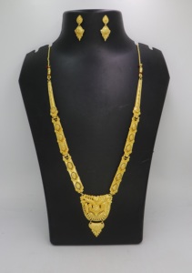 Arabie Saoudite Inde Moyen-Orient Bijoux Plaqué Or Long Collier Boucle D'oreille Ensemble Alliage Ensemble De Mariage Indien Ensembles De Bijoux Pour Femmes - Product Image 3