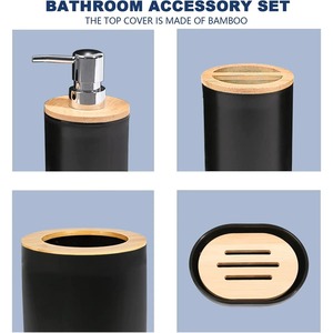 Ensemble de salle de bain élégant en métal noir, idéal pour le nettoyage quotidien, les comptoirs de lavabo, les salles de bain et les spas d'hôtel, provenant d'Inde. - Product Image 4