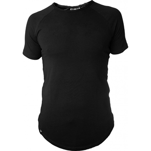 T-shirt pour homme, noir, col rond, coupe ajustée, tissu jersey à séchage rapide, couleur unie, 100% polyester - Product Image 1