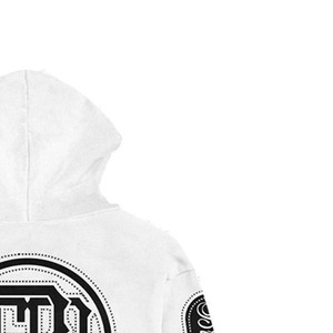 <b>White</b> Zipper-up Cropped <b>Hoodie</b> <b>Men</b> Streetwear Front Letter Graphic Print 100% Cotton Lightweight Breathable - Product Image 3