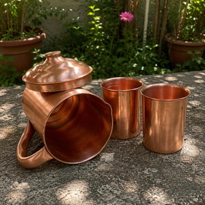 FAIZA CRAFT – Ensemble de tasses Moscow Mule classiques en cuivre de qualité supérieure, en gros, en cuivre pur martelé, avec couvercle pour verre à eau - Product Image 6