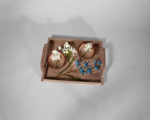 Bandeja de Servicio de Alimentos Portátil, Resistente, de Madera de Roble Blanco Sólido, de Grado Comercial, para Catering y Desayunos - Product Image 3