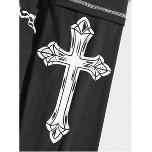 High Quality Streetwear Clothing for Men Washed Contrast <b>Stitching</b> Double Layered Long Sleeve <b>Shirt</b> Oversize Vintage <b>T</b> <b>Shirt</b> - Product Image 3