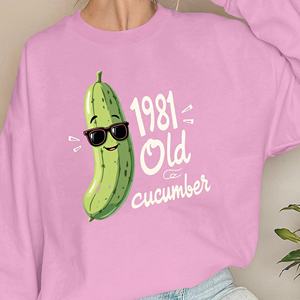 Sweat-shirts décontractés en tricot pour femmes, imprimé rétro concombre 1981 - Product Image 3