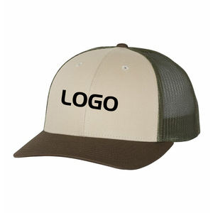 Gorra de camionero de 6 paneles de poliéster y algodón con logotipo personalizado, gorra de camionero de camello con bordado 3D, gorra de camionero transpirable de verano para exteriores - Product Image 3