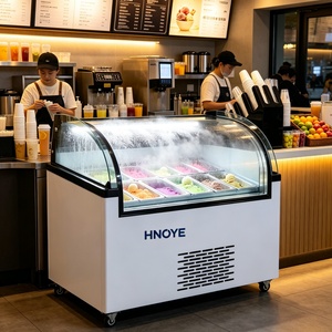 Refrigerador Comercial con Puerta de Vidrio Curvo de 300L, Exhibidor de Helados y Paletas - Product Image 5