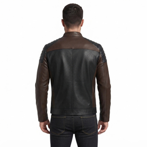 Premium <b>Men</b> <b>Leather</b> Motorcycle <b>Jacket</b> <b>Mens</b> <b>Leather</b> Stand Collar <b>Leather</b> <b>Jacket</b> <b>Men's</b> Side Pockets PU cowhide Biker <b>Jacket</b> - Product Image 2