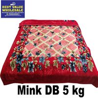 Couverture de lit double en polyester imitation vison Raschel tricotée, 5 kg, luxe classique, douce, hiver, anti-boulochage, motif floral, usage domestique, 220x240cm