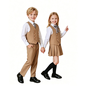 Ensemble de gilets d'uniforme scolaire pour garçons et filles, maternelle, primaire, lycée, gilet sans manches, vêtements scolaires formels pour étudiants, design personnalisé - Product Image 2